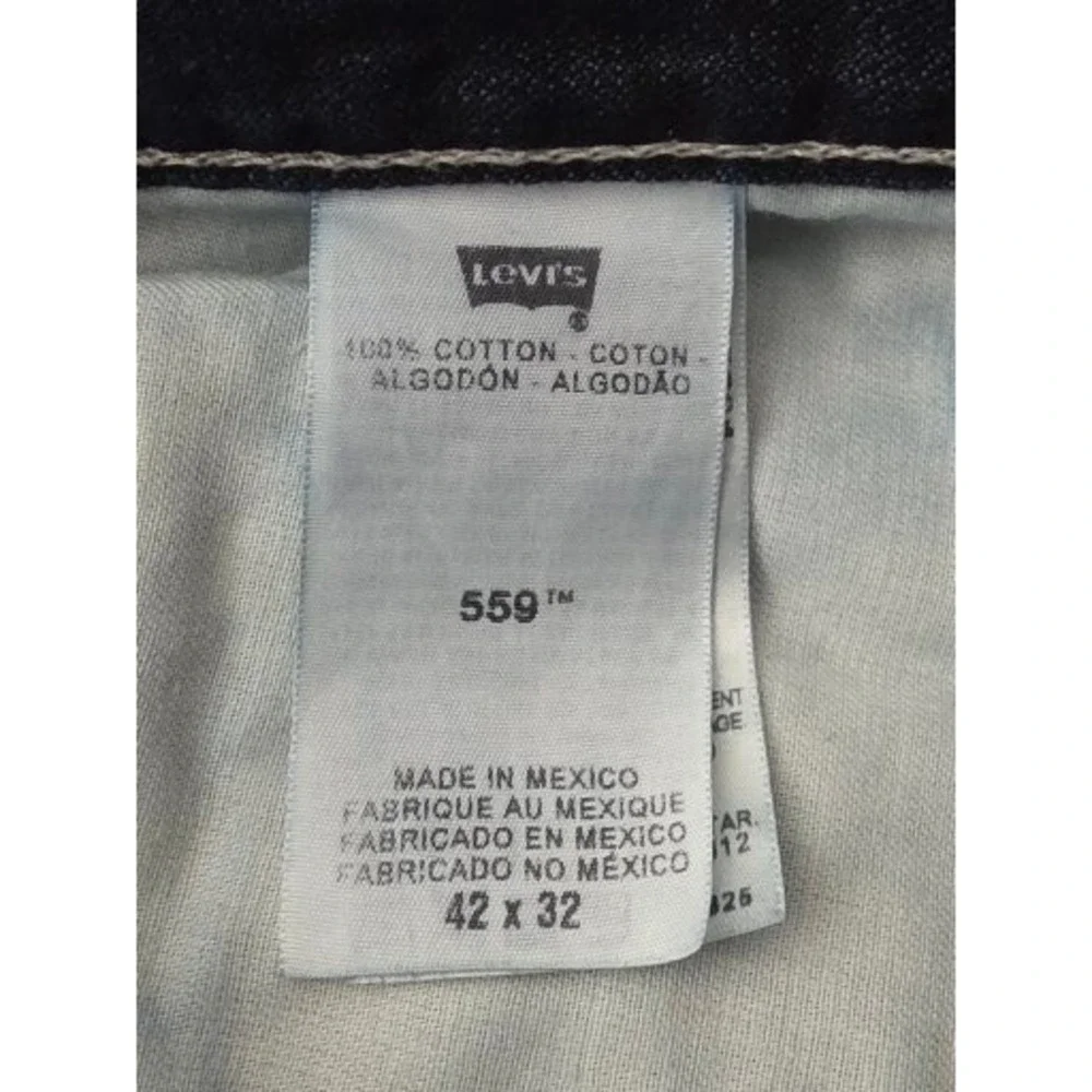 Levi Strauss & Co Mens 559 42x32 Dark Wash Straight Fit Denim‎ Jeans Classicwear